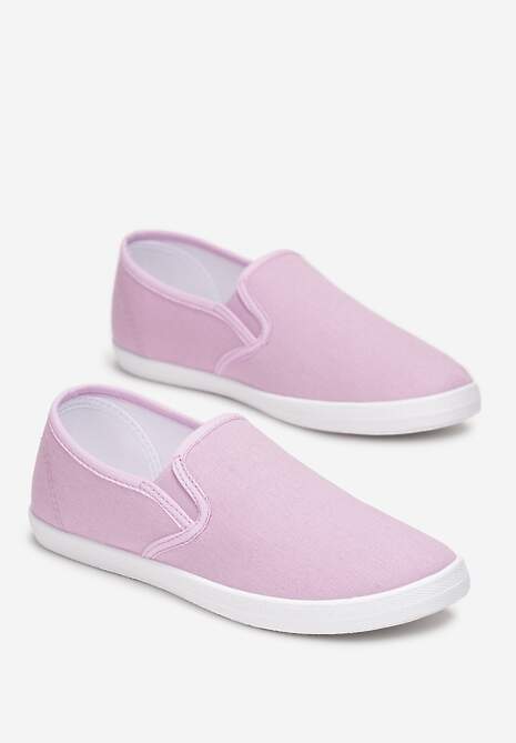 Fioletowe Materiałowe Tenisówki na Elastycznej Podeszwie Aishani