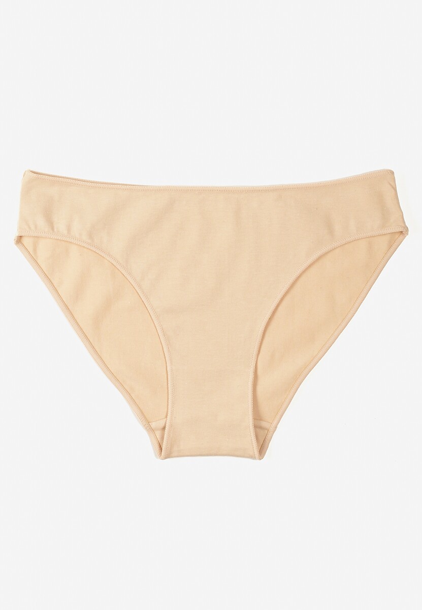 Beżowe Majtki Typu Figi z Bawełny Silomena