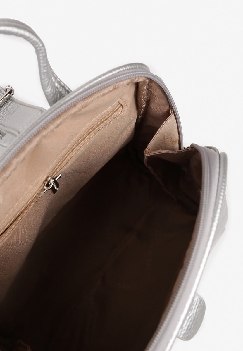 Srebrny Plecak Regulowany z SuwakiemClarisia