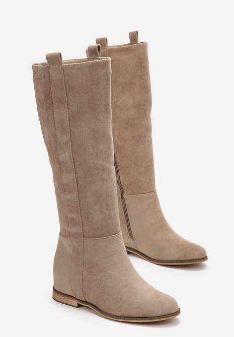 Beżowe Kozaki na Ukrytym Koturnie Palvisa