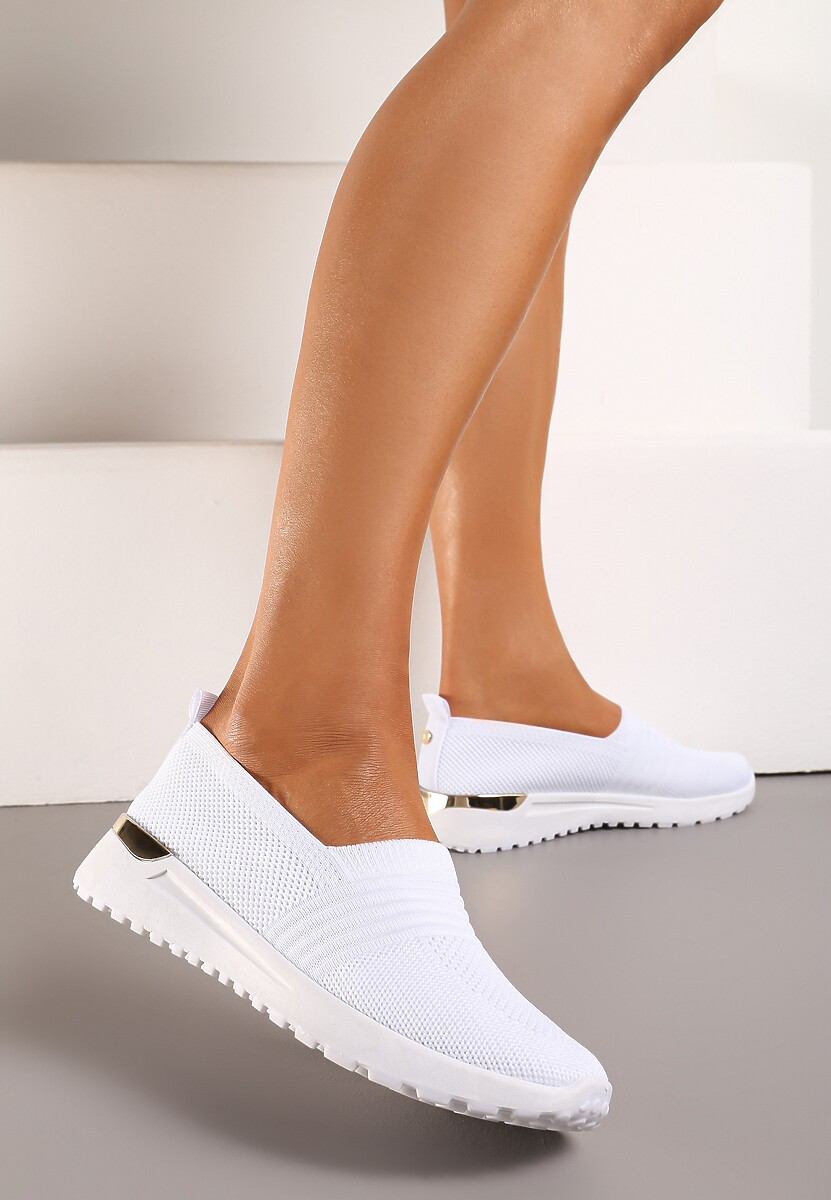 Czarne Tenisówki Elastyczne z Metaliczną Wstawką na Zapiętku Jestella