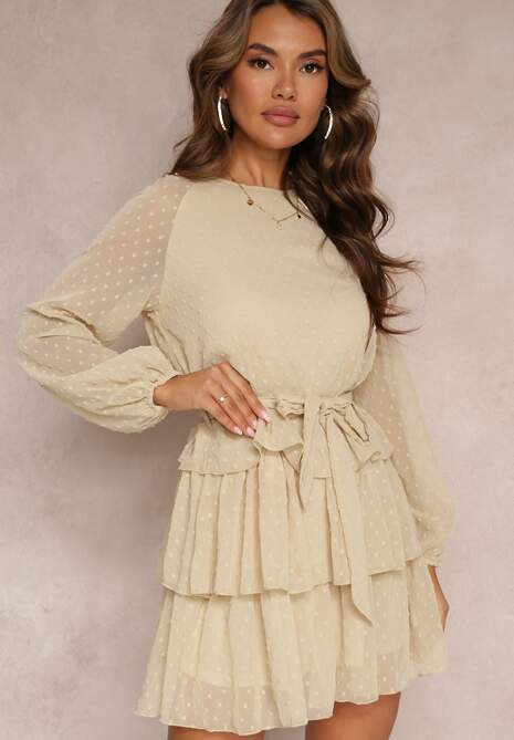 Beżowa Sukienka Dimplesky