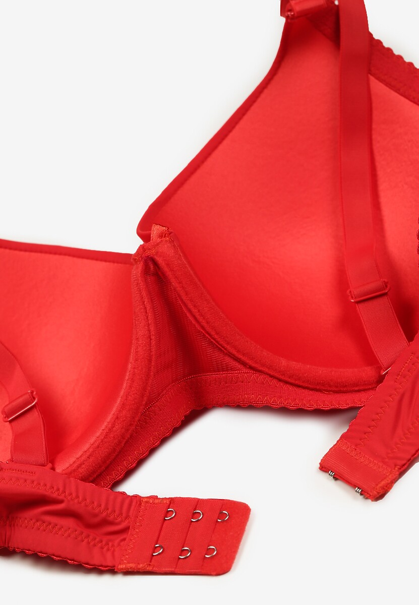 Czerwony Biustonosz Gładki o Fasonie Full Cup Acremia