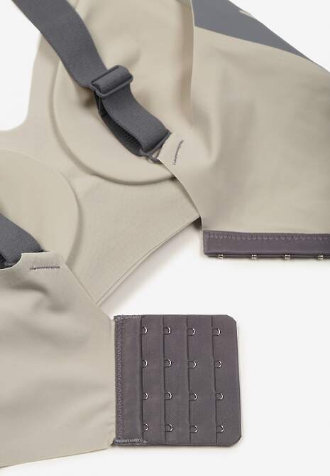 Jasnoszary Biustonosz z Zapięciem na Haftki Oledis