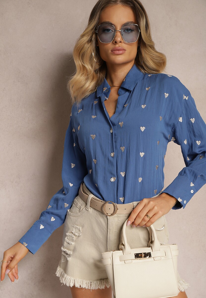 Czarna Klasyczna Koszula Bawełniana z Dodatkiem Lnu Larnniea