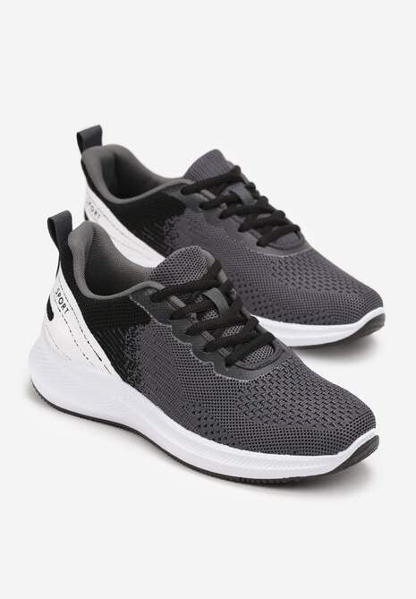 Czarne Buty Sportowe przed Kostkę z Przeszyciami Kersti