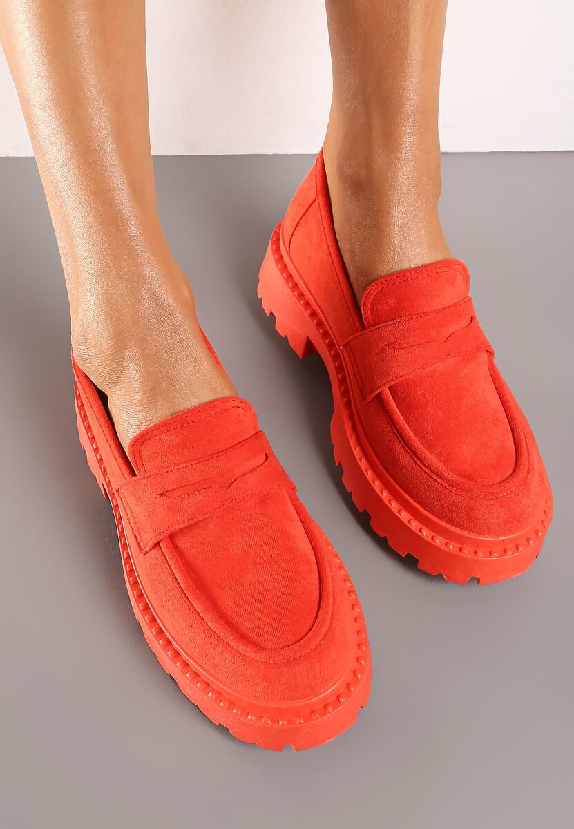 Pomarańczowe Wsuwane Mokasyny Vices na Platformie Dionela