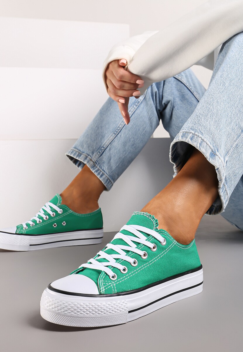 Zielone Klasyczne Trampki Przed Kostkę Xarosa