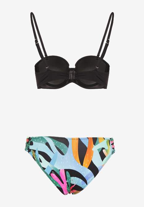 Czarne Bikini Marszczony Biustonosz i Majtki Typu Figi Salenthia