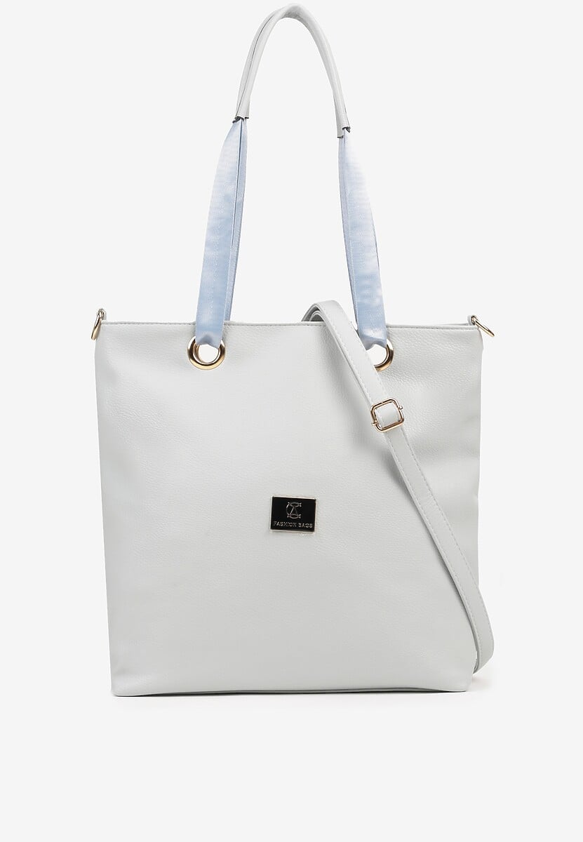 Niebieska Torebka Typu Shopperka Ozdobiona Metalicznymi Aplikacjami Gonevia