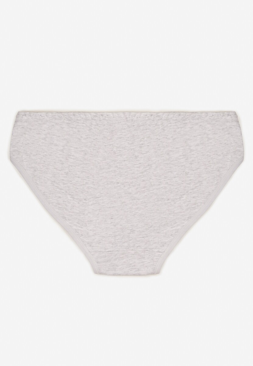 Jasnoszare Majtki Figi z Bawełny z Ozdobną Koronką Ersenlia