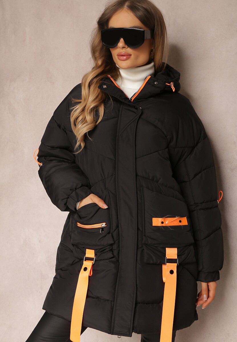 Czarna Kurtka Pikowana Kagia