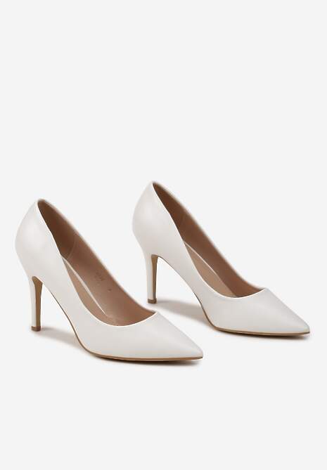 Białe Wysokie Szpilki o Klasycznym Fasonie Quila
