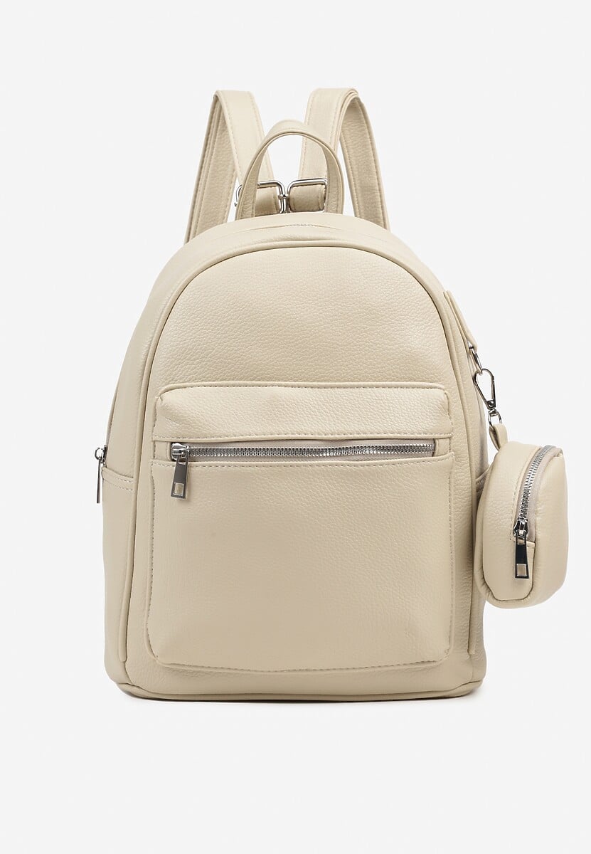 Czarny Mały Plecak z Dodatkową Saszetką i Kieszenią z Suwakiem Pasianne