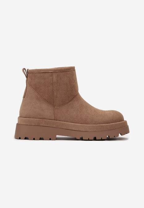 Brązowe Botki Śniegowce na Platformie Nigval