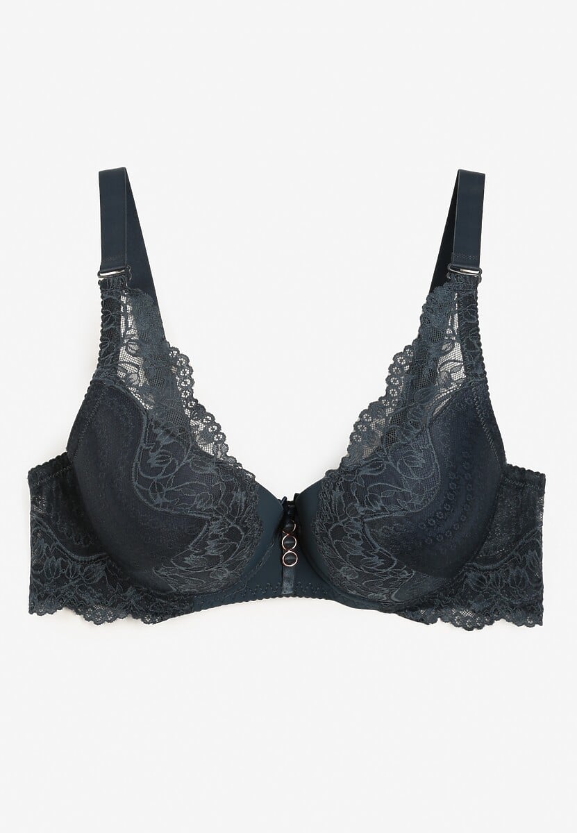 Ciemnozielony Usztywniany Biustonosz Full Cap z Regulowanymi Ramiączkami Dimrah