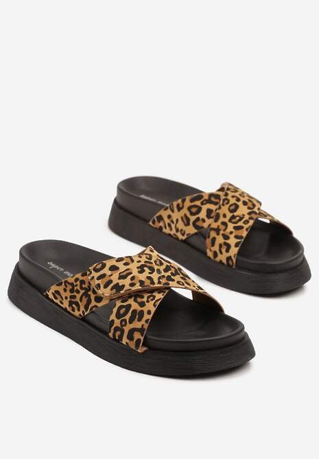 Panterkowe Sportowe Klapki Zapinane na Rzep Mevonella