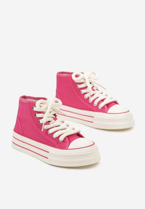 Fuksjowe Trampki na Platformie za Kostkę z Grubymi Sznurowadłami Effime