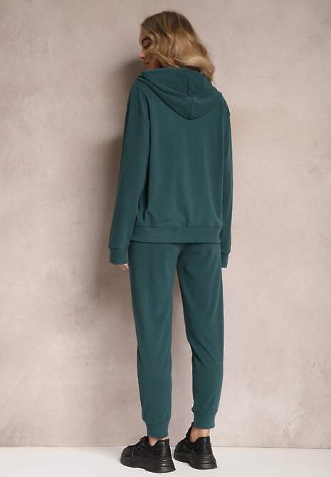 Zielony Komplet Dresowy 2-częściowy z Bluzą i Spodniami Seraphira