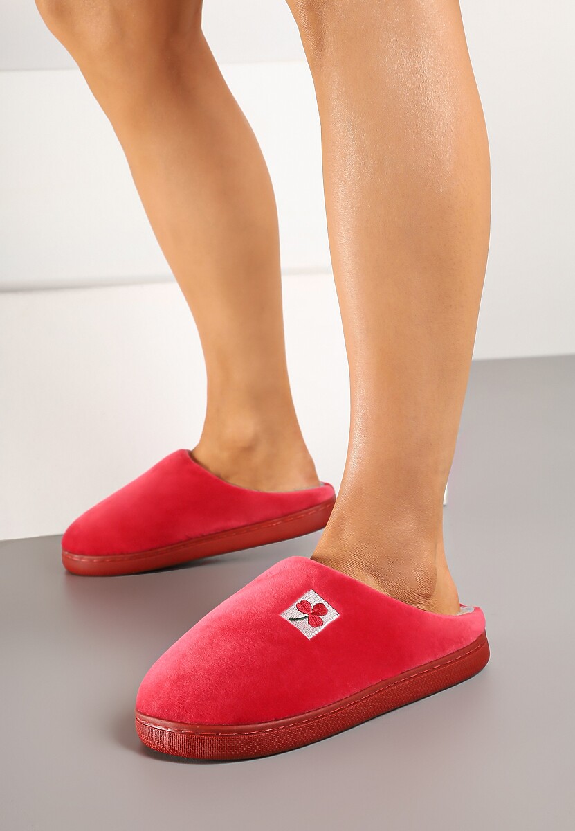 Szare Kapcie Vices z Weluru na Płaskiej Podeszwie Cellia