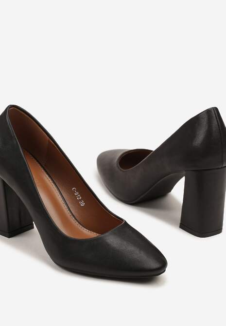 Czarne Klasyczne Czółenka na Słupku Tularisa