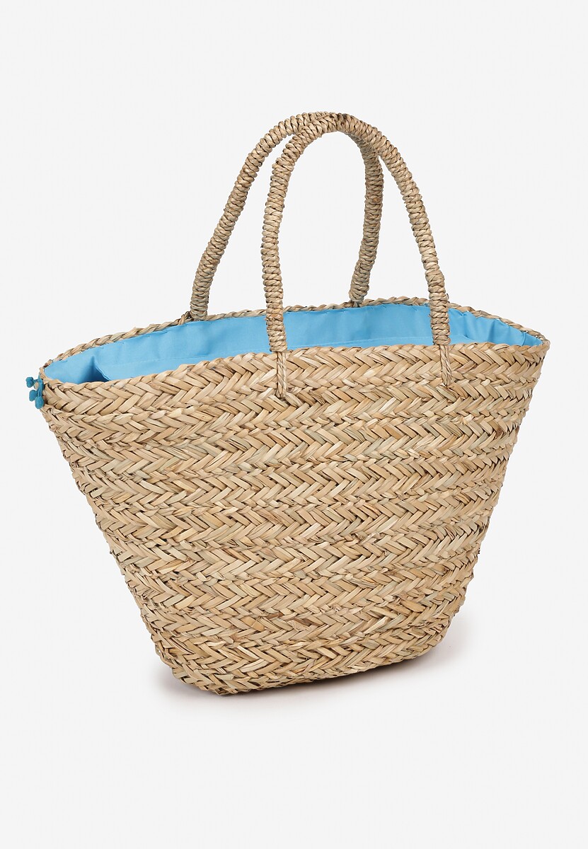 Beżowa Torebka na Ramię w Stylu Boho z Wyszywaną Aplikacją i Frędzlami Oanesa