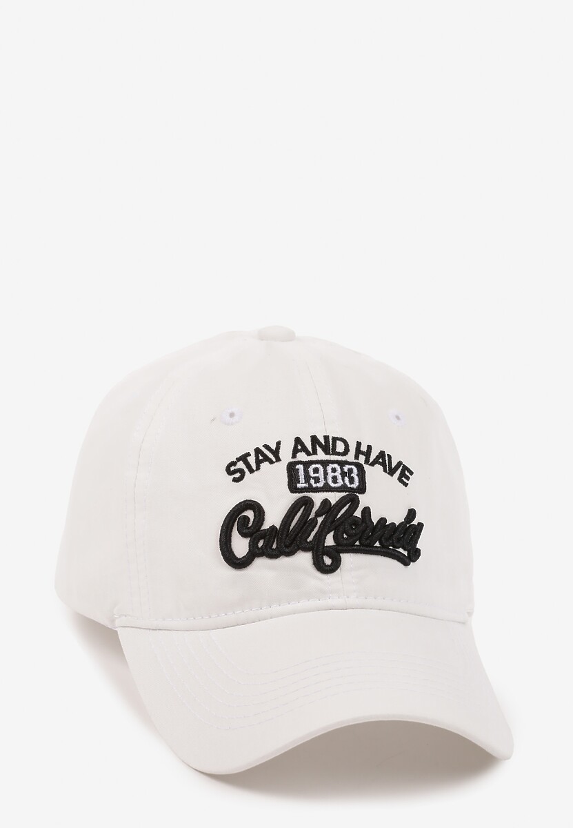 Biała Czapka z Daszkiem z Bawełny z Napisem Voviera