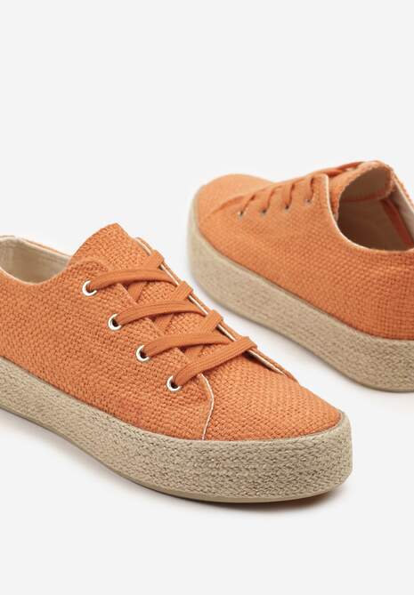 Pomarańczowe Trampki Ozdobione Plecionką Filatera