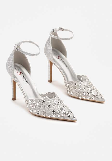 Srebrne Ażurowe Szpilki z Cyrkoniami Nurissa