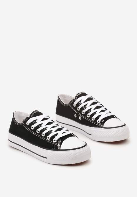 Czarno-Białe Klasyczne Trampki Przed Kostkę Xarosa