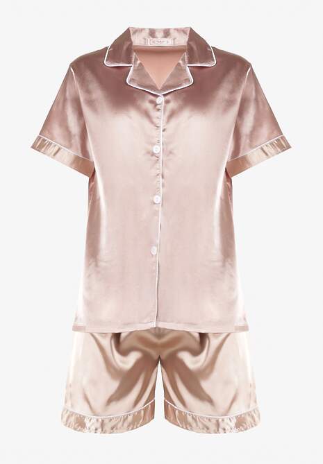 Beżowy Komplet Piżamowy Irobe