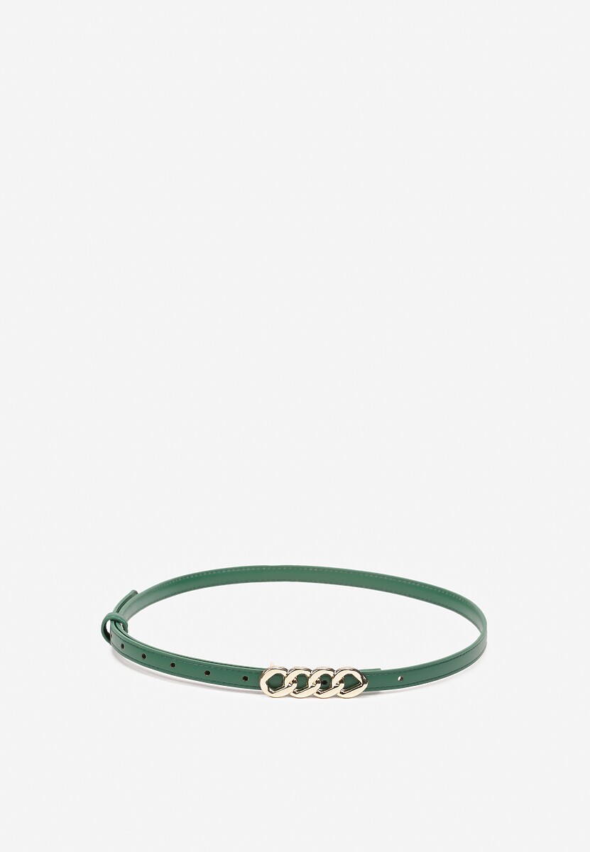 Zielony Pasek z Klamrą Imitującą Łańcuch Uridia