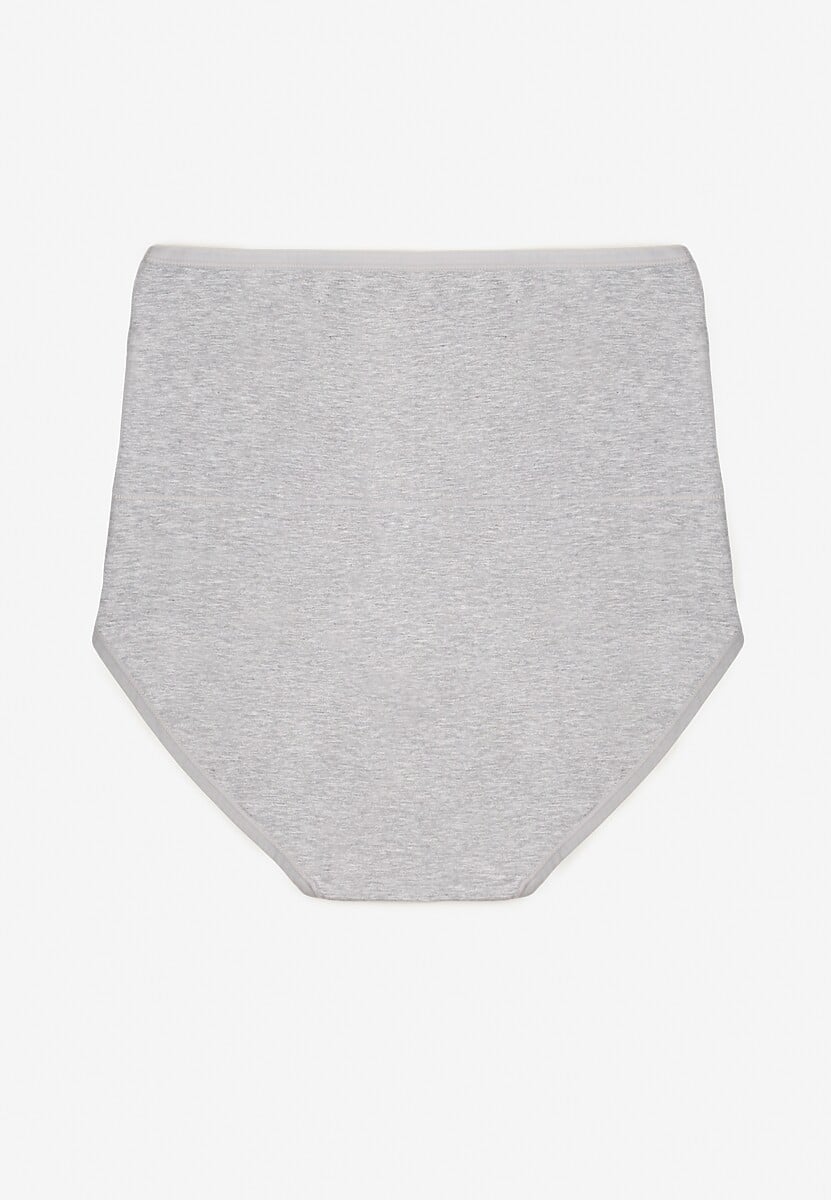 Szare Modelujące Majtki z Bawełny High Waist Nilionea