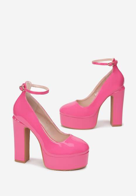 Fuksjowe Czółenka na Platformie i Słupku Mossaia