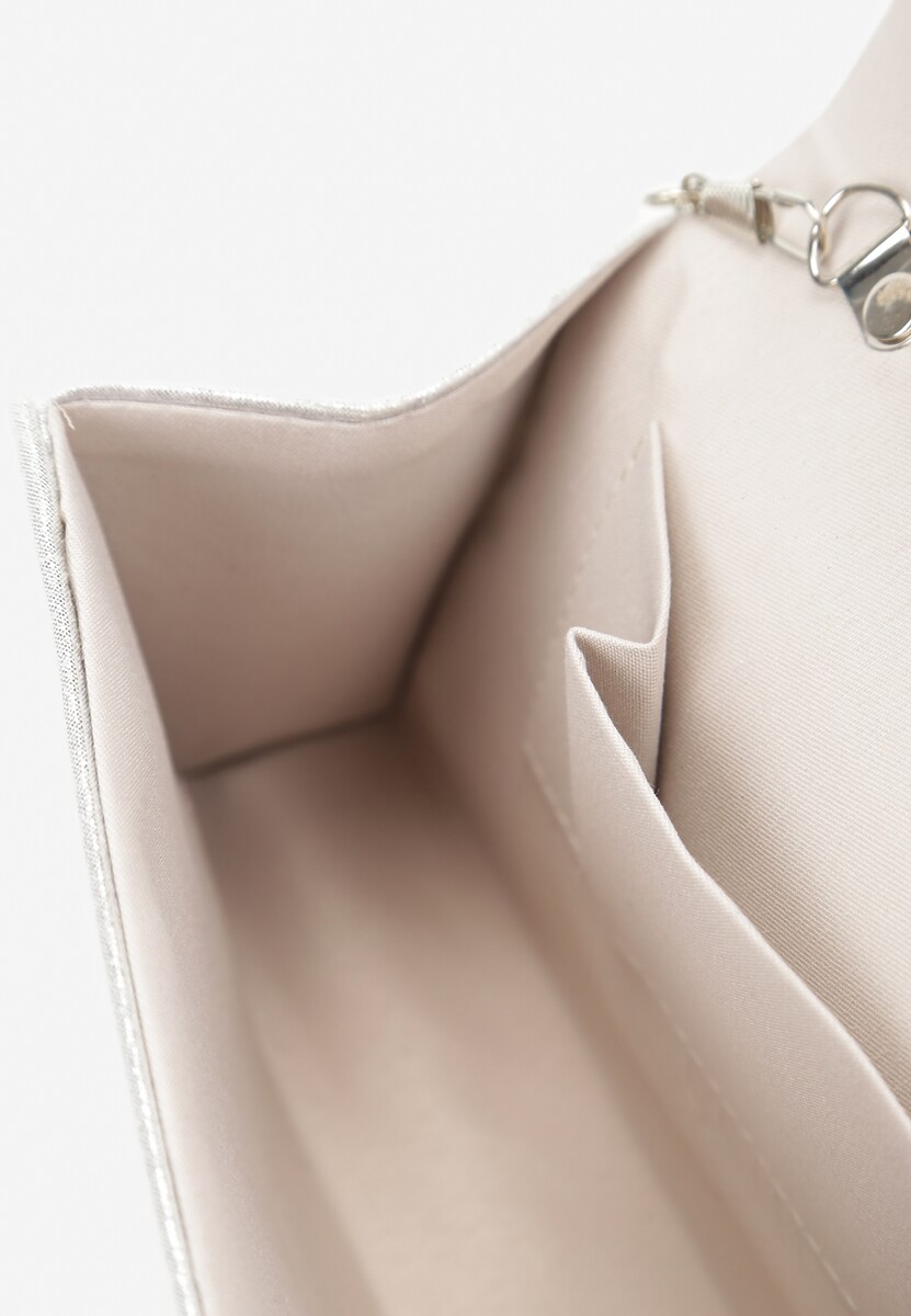 Srebrna Mała Torebka w Cyrkonie z Rączką i Łańcuszkiem Twistelle