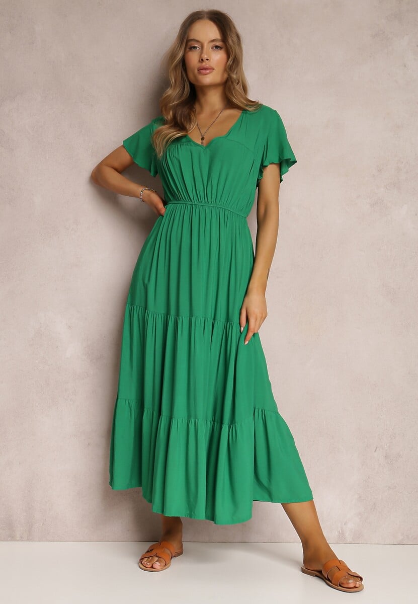 Zielona Sukienka z Wiskozy Jonmy