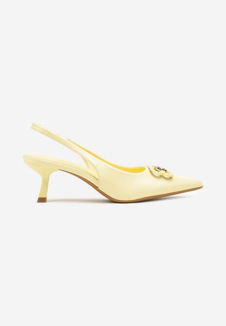 Żółte Sandały na Kaczuszce z Odsłoniętą Piętą Tirreina