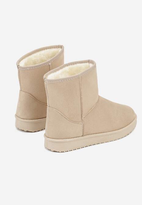 Beżowe Śniegowce z Przeszyciami po Bokach Retena