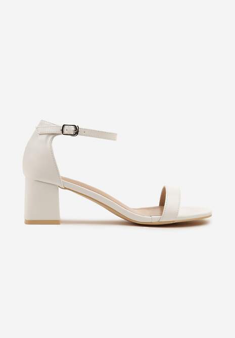Białe Sandały Vices na Słupku z Kwadratowym Noskiem Galamia