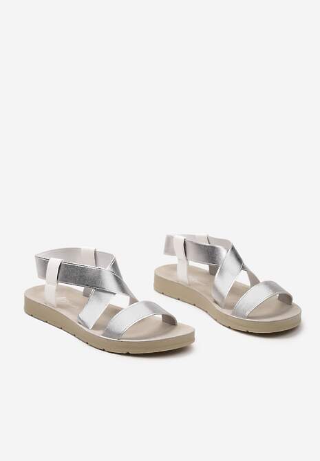 Białe Sandały w Sportowym Stylu z Elastycznymi Paskami Andelmia