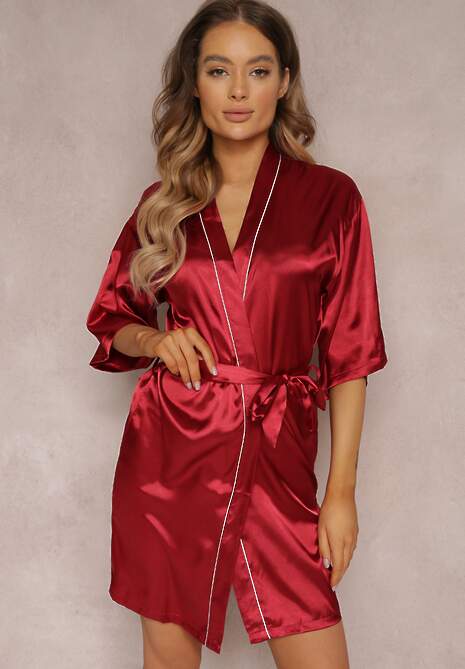 Bordowy Szlafrok Pheneis