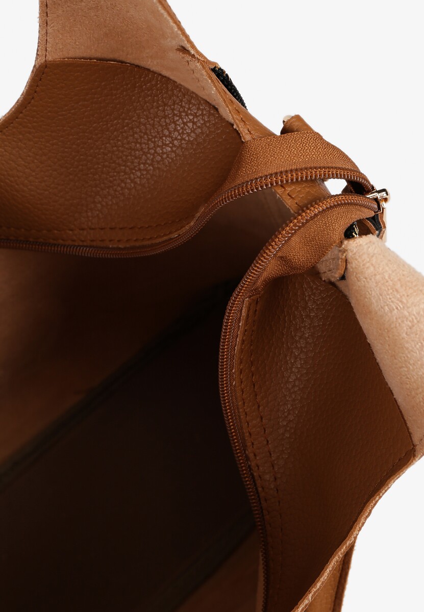 Jasnobrązowa Torebka Shopperka z Dodatkową Saszetką Fesanesa