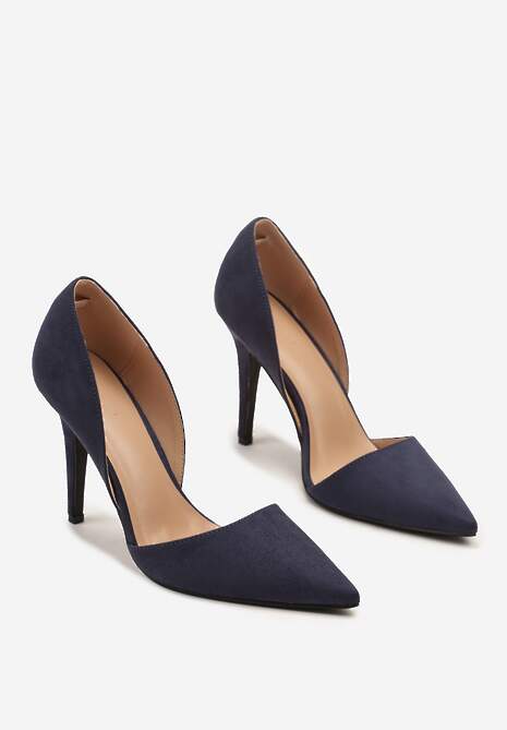 Granatowe Szpilki z Ozdobnymi Wycięciami Rriana