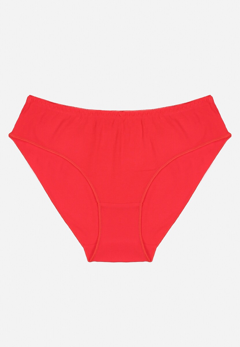 Czerwone Bawełniane Majtki Figi Wykończone Ozdobną Nitką Besivia