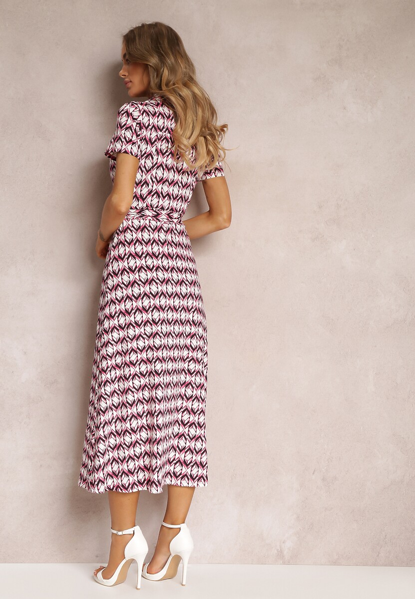 Fuksjowa Sukienka Mamci Koszulowa Wiązana w Pasie Maevana