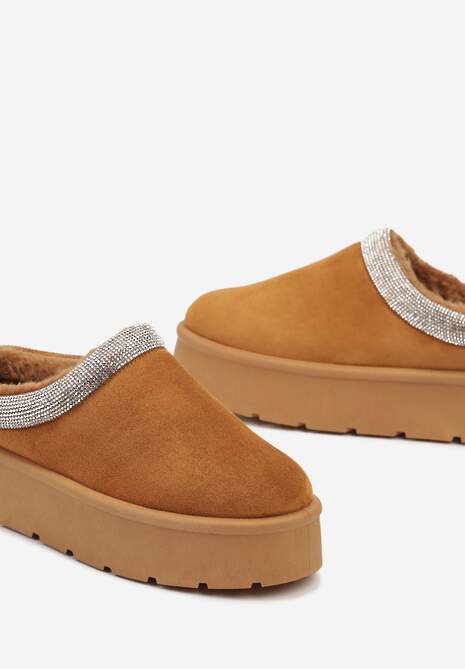 Brązowe Ocieplane Śniegowce z Cyrkoniami na Platformie Irivianae