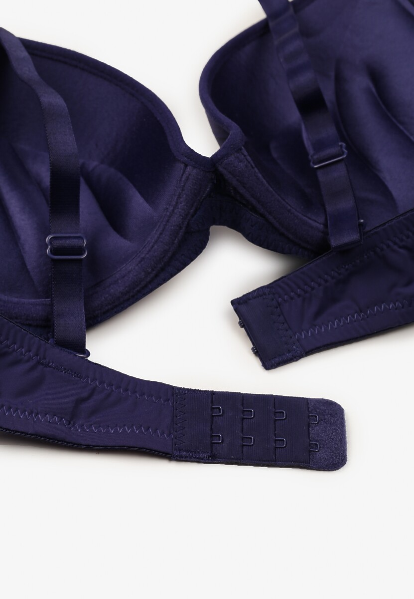 Granatowy Biustonosz z Aplikacją z Cyrkonii Abantia