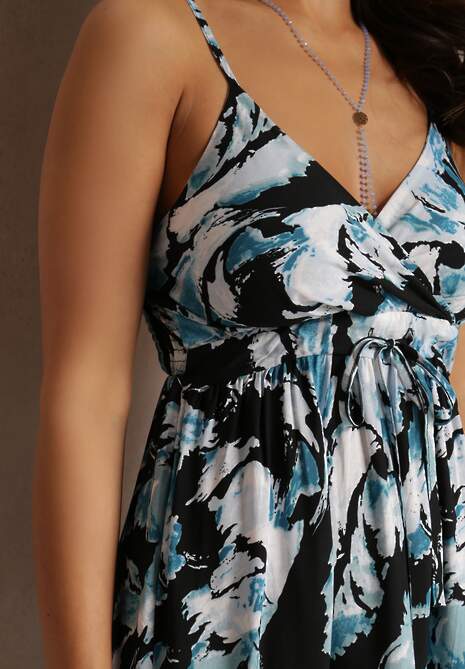 Czarno-Niebieska Sukienka Evanassa