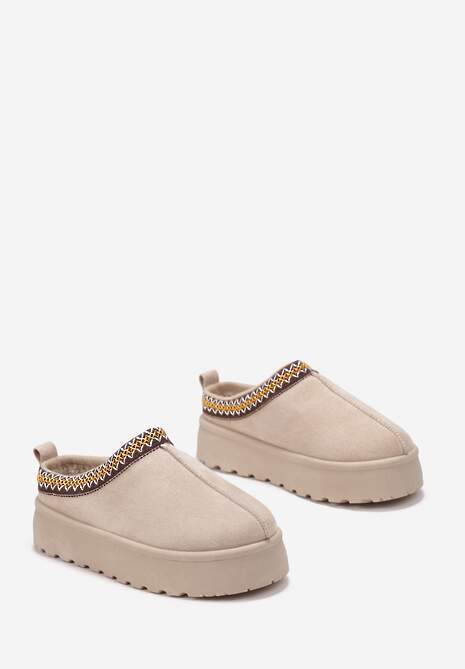 Beżowe Śniegowce przed Kostkę na Platformie Tudra