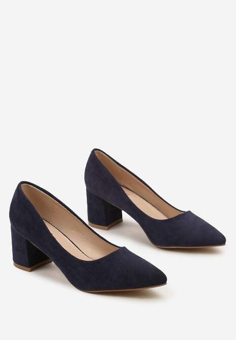 Granatowe Czółenka z Ekozamszu na Niewysokim Słupku Lelalla